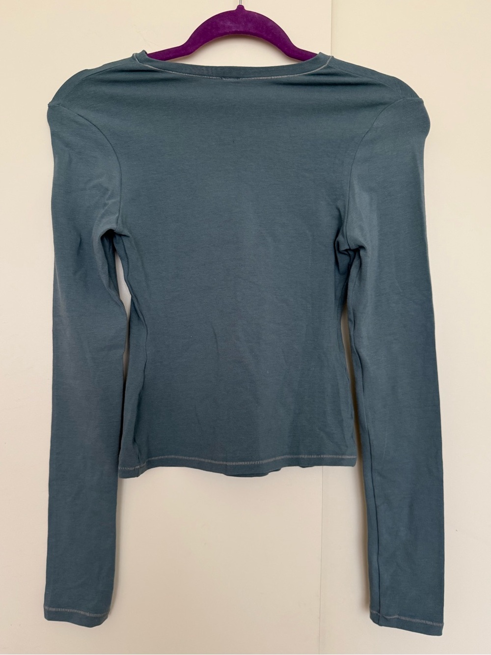 NWT SKIMS Long Sleeve Tee in Kyanite Blue Grey Size S - Picture 5 of 6